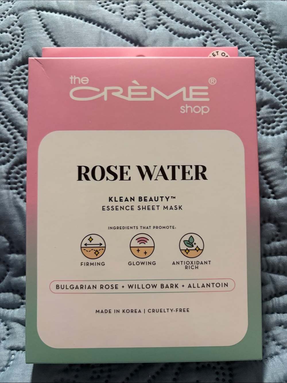 The Crème Shop Rose Water Essence Sheet Mask - Pink Hydrating Mask